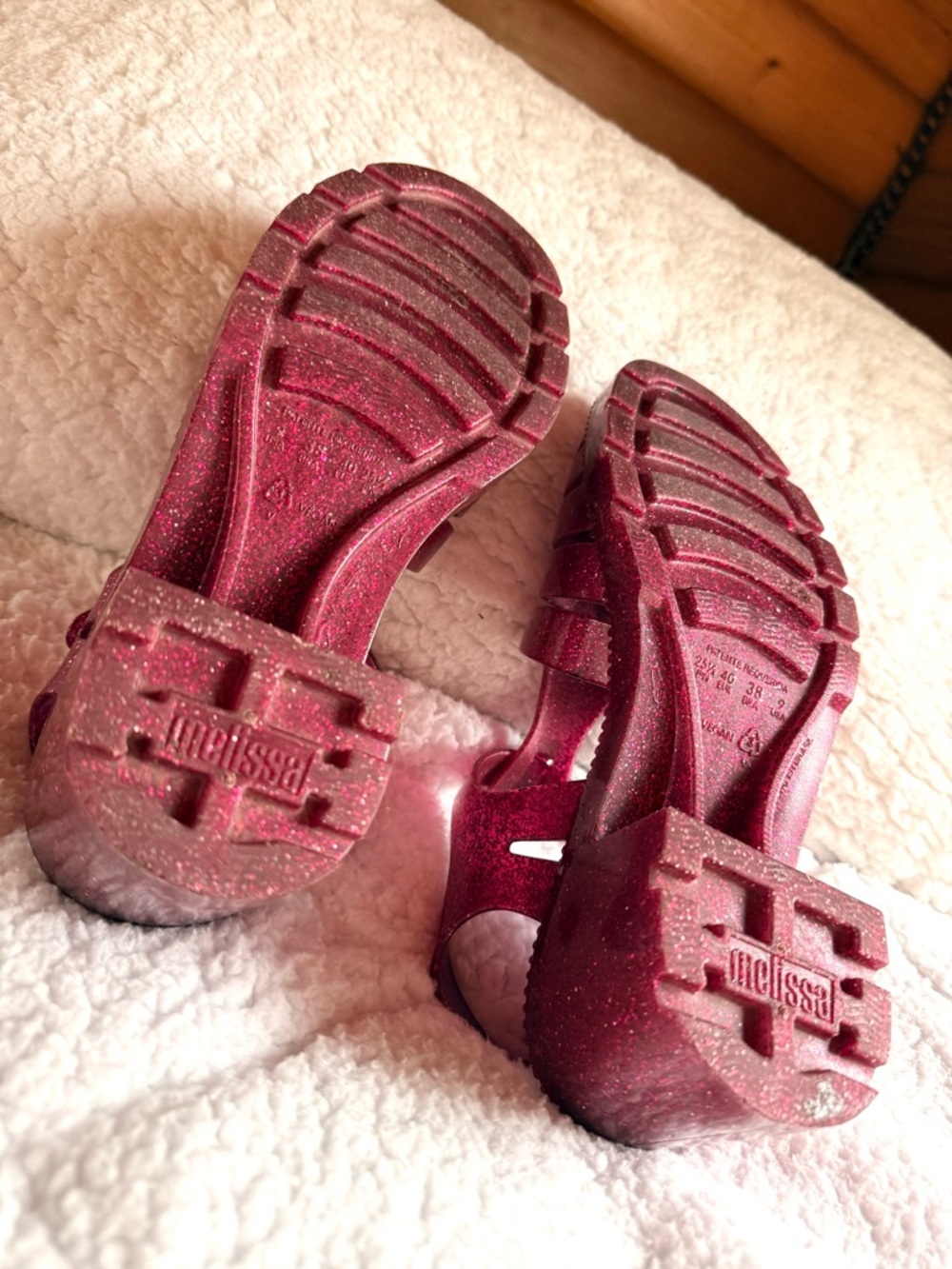 Melissa Pink Glitter Chunky Heel Sandals - Possession - Picture 4 of 6